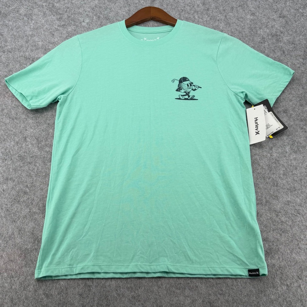 Hurley Mens Born to Bogey Graphic T-Shirt Green HSU25MMTS035 Small